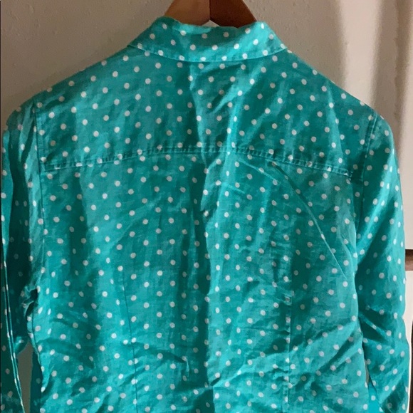 J.Crew Polka Dot Button-up Shirt, 100% Linen - SOLD - Picture 4 of 9